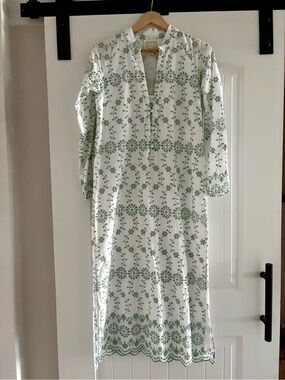 Sail to Sable White Maxi Dress with Green Floral Print